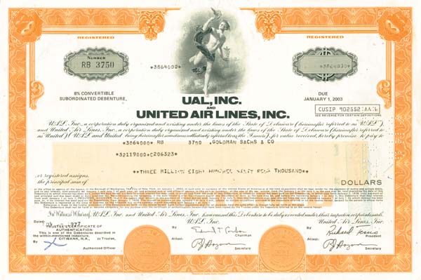 UAL, Inc and United Air Lines Inc - $3,864,000 Bond